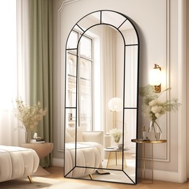 Wall Mirror,Full Length Floor, Window Pane for Living Room Decor, Decorative Wall Art, Large Wall for Bedroom, Hallway, Living Room Arch-65"X28"