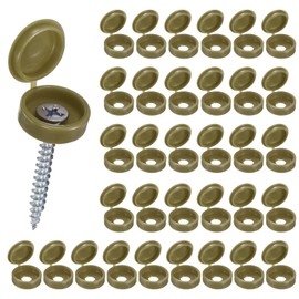M METERXITY 100-Pack Plastic Hinged Screw Cover Caps, 6mm Shutter Screws with Caps, Fold Snap Washer Covers, Washer Flip Protection Covering M3 M4 M5 Screw Heads [Bronze]