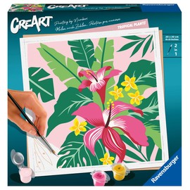 Ravensburger CreArt Tropical Plants Paint by Numbers Kit for Adults - 25983 - Painting Arts and Crafts for Ages 12 and Up