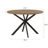 ChooChoo 47.2 Inch Round Dining Table for 4, Farmhouse Wood