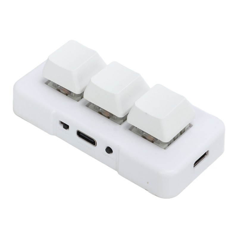 White Mini 3 Key Keypad ABS Bluetooth Receiver USB Comfortable