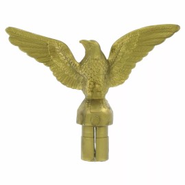 Eagle   6ft White Steel Flag Pole with Decorative Eagle Topper