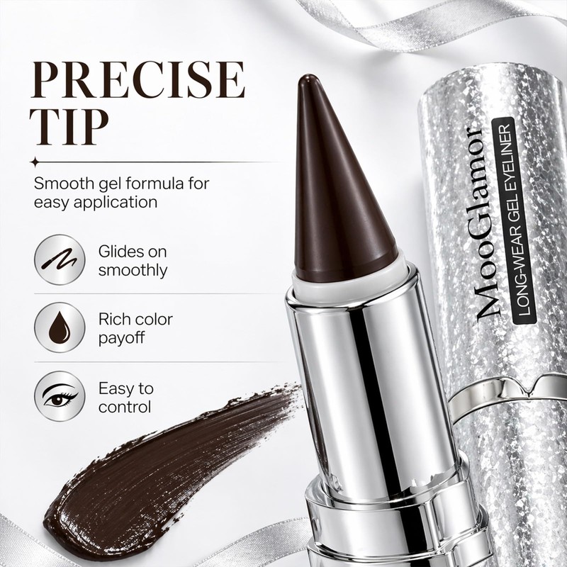 MooGlamor 2 Pcs Black Eyeliner Gel Pen Eyeshadow Stick