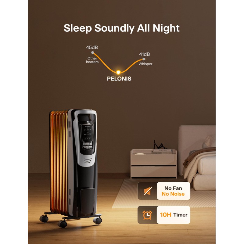 PELONIS Radiator Heater for indoor use Large Room with Remote,