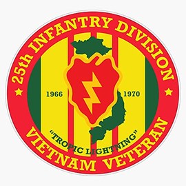 HOF Trading 25Th Infantry Division Vietnam Vinyl Sticker Waterproof Decal Laptop Wall Window Bumper Sticker 5"