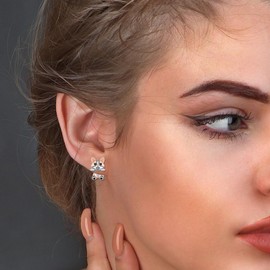 925 Sterling Silver Welsh Corgis Stud Earrings for Women Hypoallergenic Cute 3D Corgy Puppy Cat Koala Ear Studs for Teens Adorable Corgi Dog Animal Earrings Studs Jewelry Gifts for Daughter (Corgi)