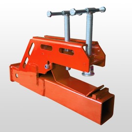 VISIDA Tractor Clamp on Trailer Hitch Receiver, Bucket Hitch Non-Slip 2" Ball Mount Adapter for Tractor Bucket Kubota Deere Bobcat (Orange)