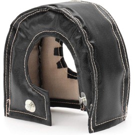 T4 Black Fiberglass Turbo Blanket for Turbocharger, Thermal Heat Shield Cover with Fastener Springs