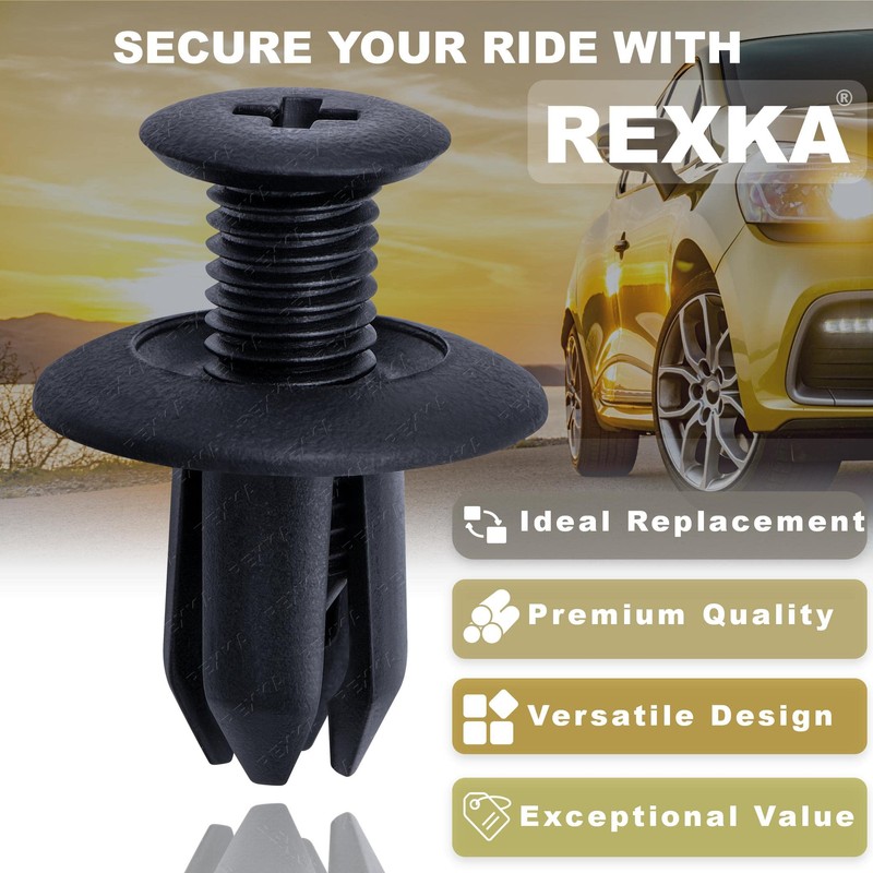Rexka 30pcs Splash Shield Fender Liner Retainer Clips Rivet for