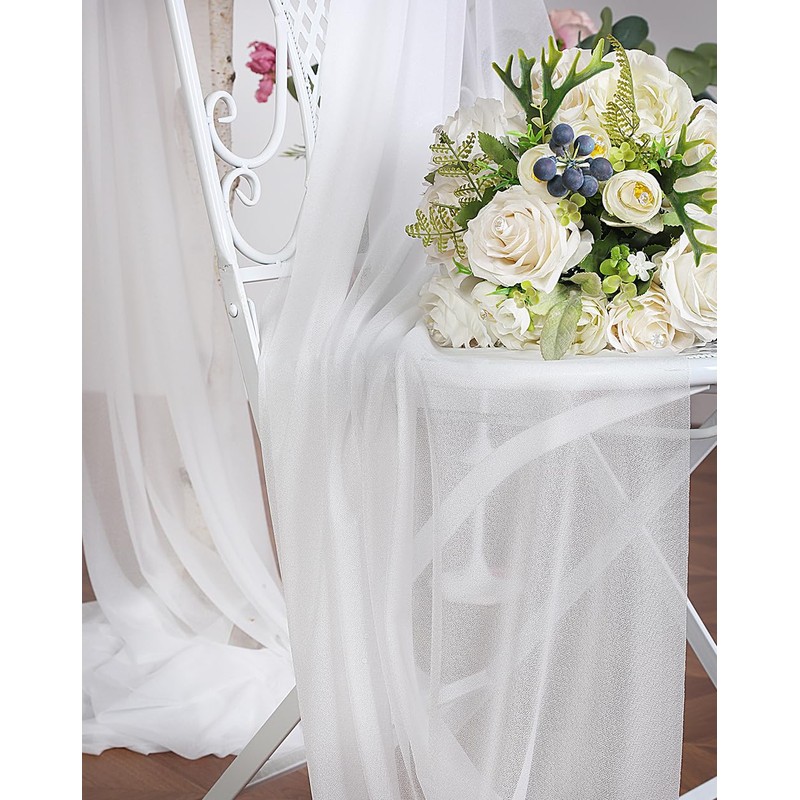 Tewechinb 2 Panels 24Ft Extra Long Wedding Arch Sheer Draping
