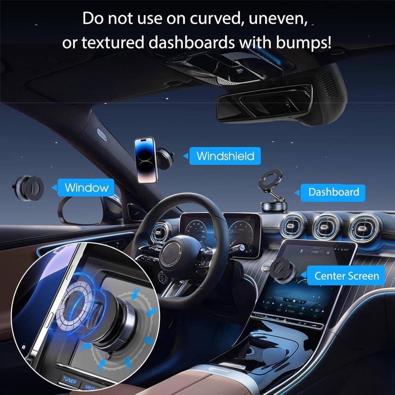Genérico Soporte para Celular Automóvil Giratorio 360° para Tablero o