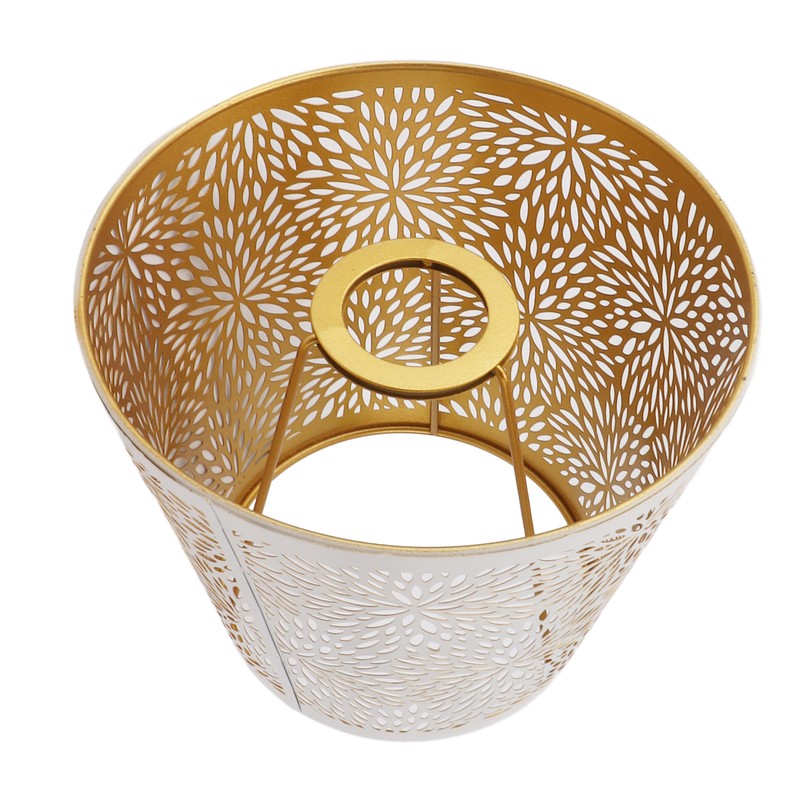 Lamp Shade E27 E26 White Carved Flower Pattern Iron Modern