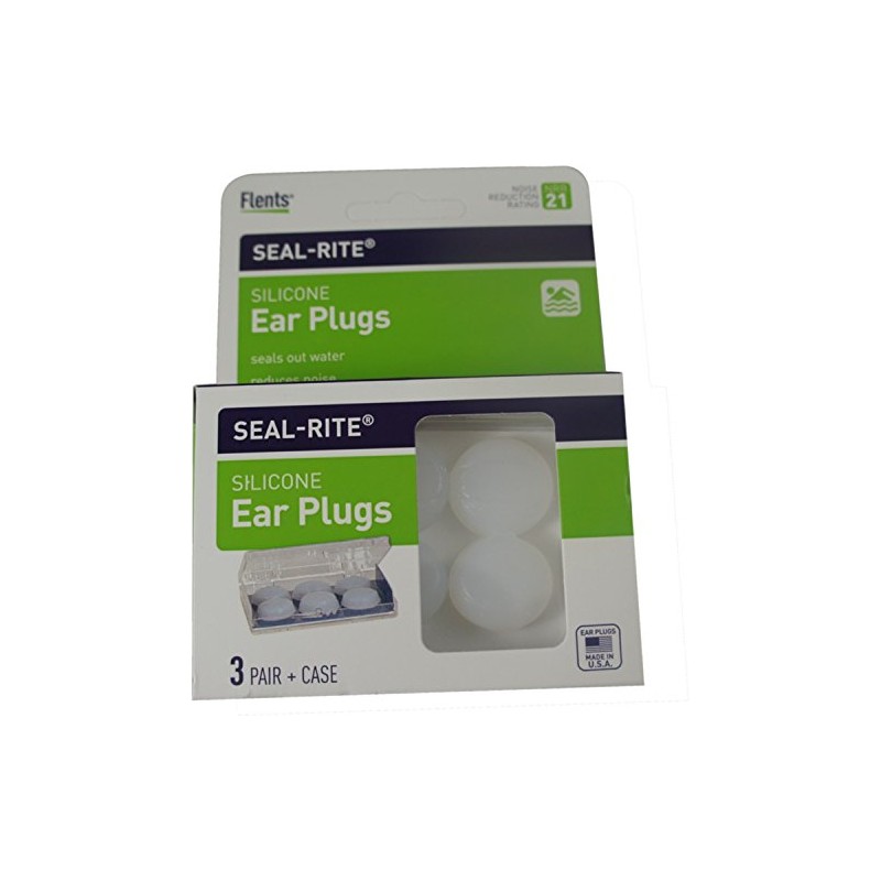 Flents Seal-Rite Silicone Ear Plugs, 3 Pairs (Pack of 4)