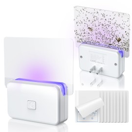 LFSYS 2 Pcs Fruit Fly Traps for Indoors (2 Device+10 Refills) Plug in UV Light Fly Trap for Gnats, Fruit Flies, Flying Insects Sleek Design Indoor Safe