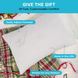 Xtreme Comforts Pillows for Sleeping - GreenGuard Gold Certified Adjustable King Memory Foam Pillow for Side, Back & Stomach Sleepers w/ Removable Cooling Zipper Cover - Made in The USA