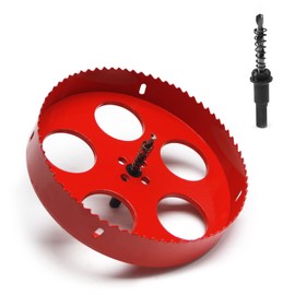 Utoolmart Bimetal 7-1/4 inch Hole Saw 185mm Professional Stainless Steel Drill Bits Cutter 25mm Cutting Depth with Triangular Handle