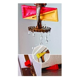 LINE2design Firefighter Door Stopper - Safety Combo Sprinkler Stops Wedge Combo Pack - Multi Surface Compatibility Door Stop Opener Wedges 3 inches Long - (Pack of 4, 2 Yellow & 2 Red)