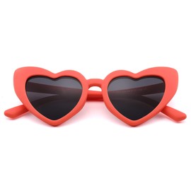 AZorb Kids Polarized Heart Sunglasses Bendable Flexible Sunglasses Shades for Toddler Girls Age 2-8(Orange)