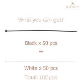 Beadnova Cable Ties 100 Pcs Tie Wraps Zip Ties Heavy Duty for Home and Office(12 Inch, Black and White, 50pcs for Each)