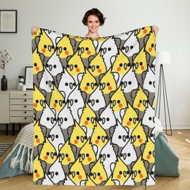 Too Many Cockatiel Blanket Flannel Fleece Throw Blanket Durable Couch Blankets Home Decor for Bed and Sofa Super Soft Warm Blankets for All Season 50x40 inch