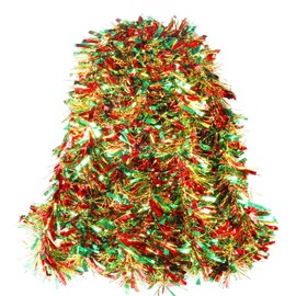 Apragaz Christmas Tinsel Garland - Red Green and Gold Tinsel Garland- 19.68 ft, Metallic Tinsel Twist Garland Christmas Decoration for Christmas Trees, Parties, Weddings, and DIY Crafts