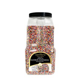 GranAroma Rainbow Nonpareils, Decorative Sprinkles, Cakes & Cookies, Bakery Staple (8.5 Pound)