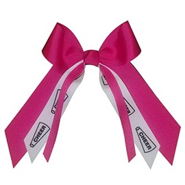 Small Bow Cheerleading, Made in the USA, White Pony Band (Shocking Pink), many colors