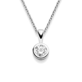 FF208-Pn Women's Necklace, 925 Silver Chain with Pendant, Jewellery, Women's Bridal Jewellery, Zirconia, Women's Necklace, Simple Classic with subtle shine, Gift Set, Silver Jewellery, Silver 925