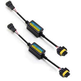 H8/H9/H11 LED Anti Flicker Capacitor Error Code Computer Warning Canceller LED Resistor Canbus Decoder(Pack of 2)