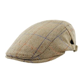 KeepSa Cotton Men's Peaked Cap Flat Cap Peaked Cap Gatsby Newsboy Flat Cap Beret Hat, B29-Beige