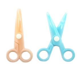 Children's Assorted Colours Safety Plastic Scissors - Set of 2