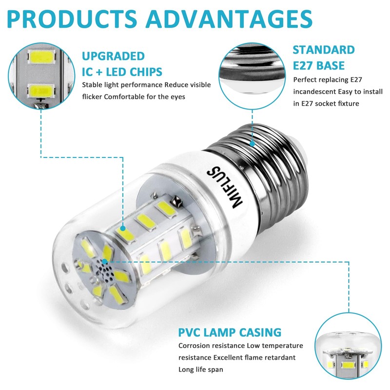 MIFLUS Refrigerator Light Bulb,Appliance Bulb 5304511738/ Light Bulb Kei D34l