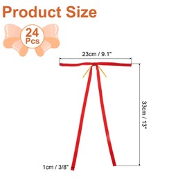 PATIKIL Velvet Bows, 24 Pcs Velvet Ornaments Ribbon Gift Bows Vintage Wreath Bow for Christmas Tree Wedding Birthday Parties Decor, Red (3/8" Width, 9x13 Inch)