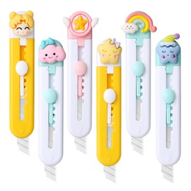 Harita Box Cutter Utility Knife Mini Small Safety Cutter, Opens Clamshell Packaging, Box Opener, Trim Photos, Arts Crafts, Cartons, Cardboard, Retractable Letter Opener 6 Pack