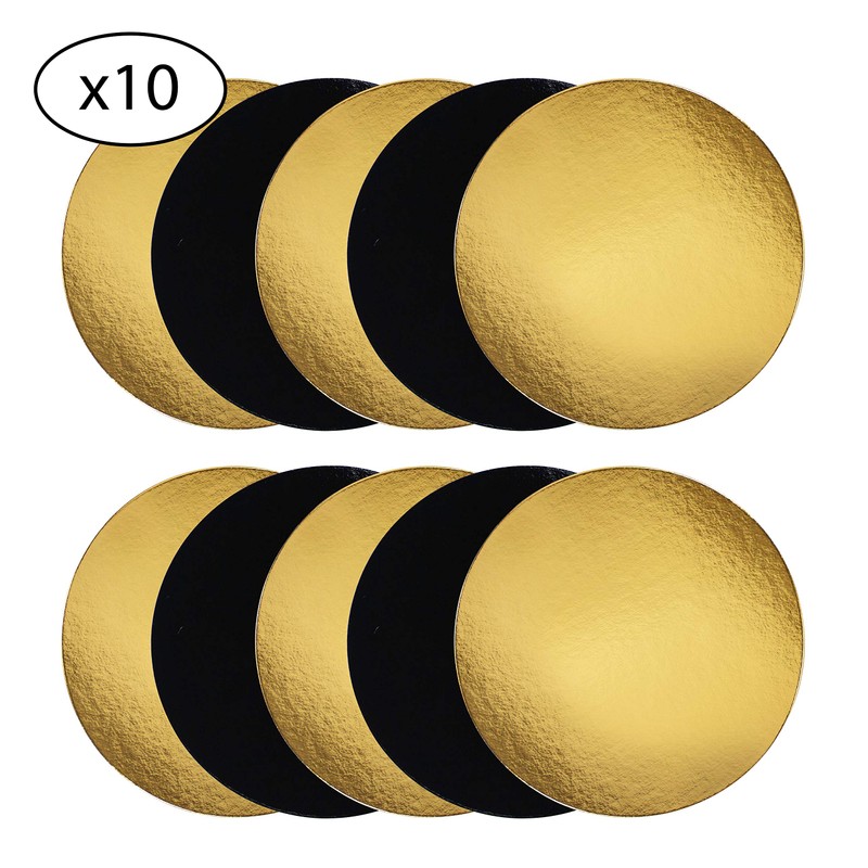 A set of 10 cardboard coloured supports for cakes and
