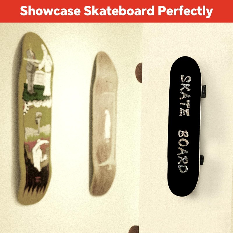 SINNNBLE Skateboard Wall Mount Rack, Wall Hanger Holder for Longboard,