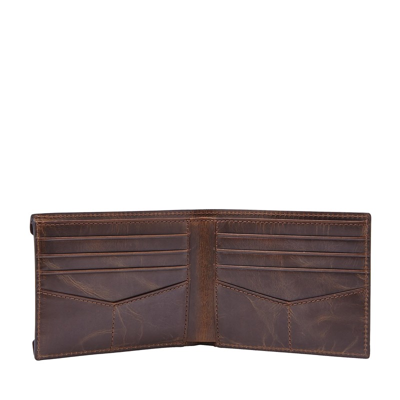 Fossil Men's Derrick Leather Bifold Sliding 2-in-1 with Removable Card