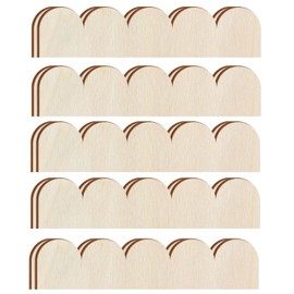 Threehoney Unfinished Scalloped Decorative Wood Trim Scalloped Edge Decorative Wood Molding Cute DIY Moulding Trim for Home Wall Cabinet Shelf and Window Door(12 Pack,15.75 x 3.54 Inch)