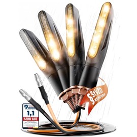 4 x LED Indicator Motorcycle E Tested with Running Light LED Universal Mini Indicator Moped Accessories StVZO Compliant (Set of 4)