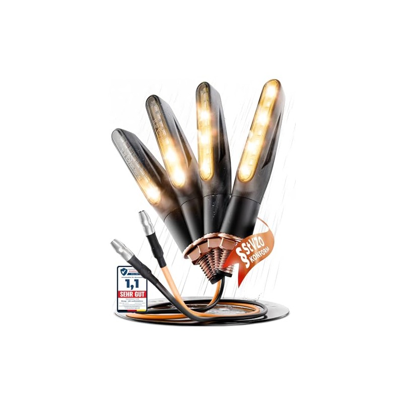 4 x LED Indicator Motorcycle E Tested with Running Light