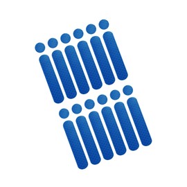 Partuto 12pcs Reflective Safety Stickers for Helmet for Bike Motorcycle Blue Replacement