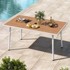 YITAHOME Outdoor Dining Table, 59" Patio Dining Table w/ 2.2"