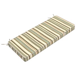 LVTXIII Bench Cushion 42 Inch with Ties, Patio Furniture Window Seat Cushions, Water-Repellent Bench Cushions for Outdoor/Indoor Porch Swing and Loveseat, 42"x18"x3", Stripe Onyx