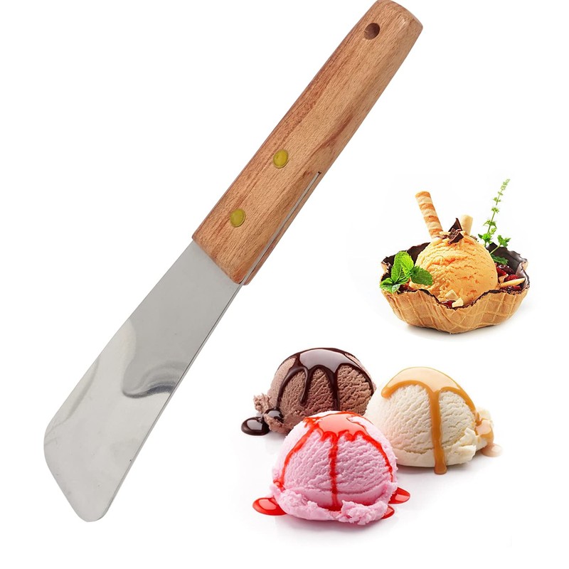 Honbay 1PCS Stainless Steel Ice Cream Scoop Flat Ice Pastry