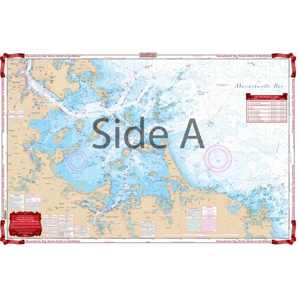 Waterproof Charts, Standard Navigation, 65 Massachusettes Bay, Boston Harbor, and Marblehead