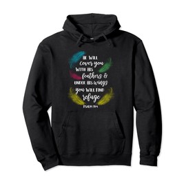 Cover You With His Feathers Psalm 91:4 bird Hoodie