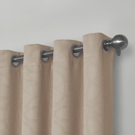 Eclipse Blackout Curtains for Bedroom - Kingston 52" x 95" Insulated Darkening Single Panel Grommet Top Window Treatment Living Room, Smoke