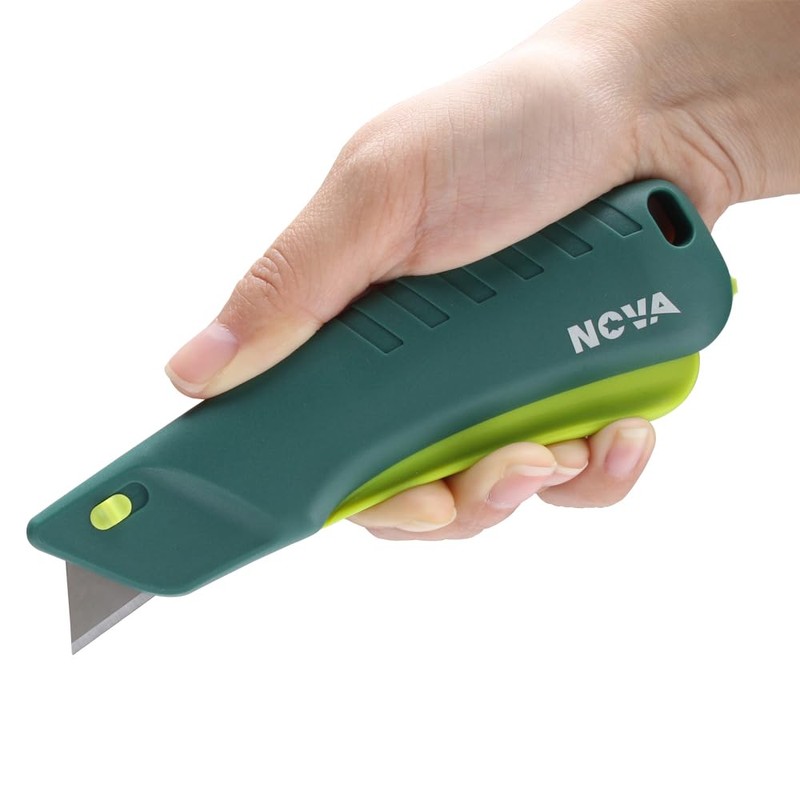 Nova Smart-retracting Squeeze Trigger Knife, Safety Box Cutter, Utility Knife,