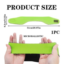 Children's Swimming Headband, Swimming Cap, Neoprene Swimming Band with Velcro Fastening and Ear Protection for Water Fun, Size M (Blue) (Green)