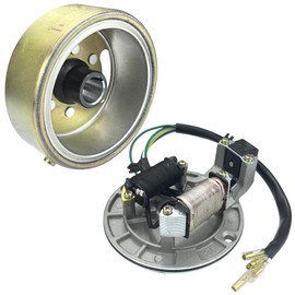 Magneto Stator Flywheel Rotor Kit,2 Coil Ignition Magneto Stator Kit for 50cc-125cc Dirt Bike ATV Quad Pro Buggy Moped Motorcycle,High Performance 6 Wire Copper Powersports Stators